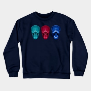 Three skulls , coloured X-ray skulls. Crewneck Sweatshirt